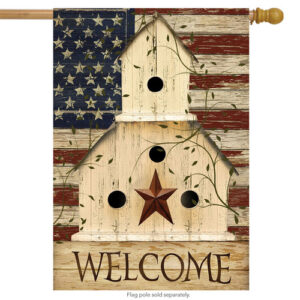 americana welcome house flag