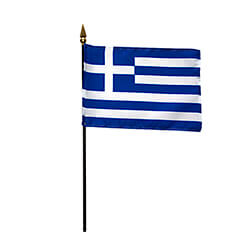 greece 4"x6" stick flag