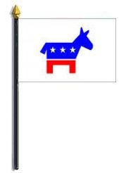 democrat donkey 4"x6" e gloss stick flag