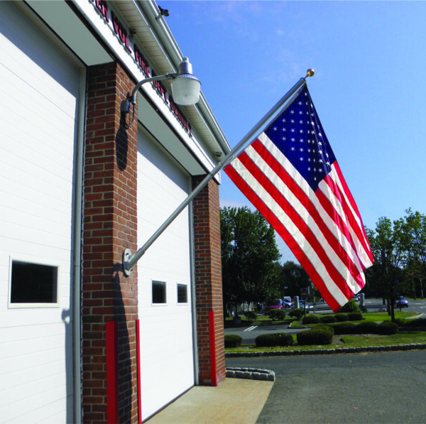 commercial 8’x2” wall mounted flag pole set