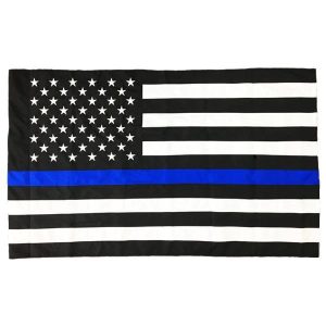 thin blue line american flag banner style 3x5 pole sleeve