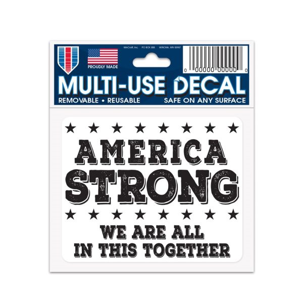 america strong decal black & white