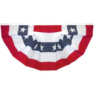 cotton pleated 3'x6' fan fully printed with stars