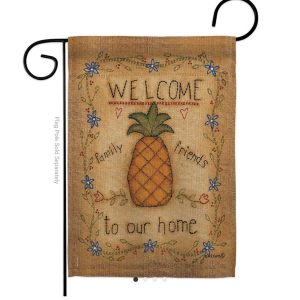 welcome sweet pineapple garden flag