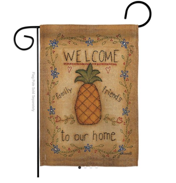welcome sweet pineapple garden flag