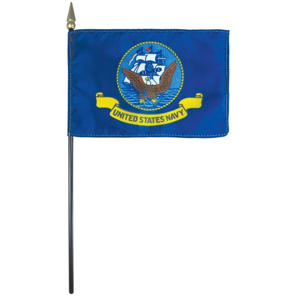 navy 8"x12" stick flag