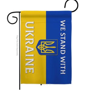 we stand with ukraine garden flag