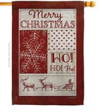 ho ho ho red collage house flag