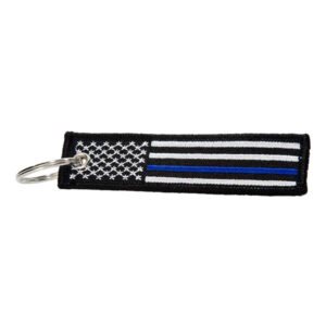 thin blue line flag patch key chain