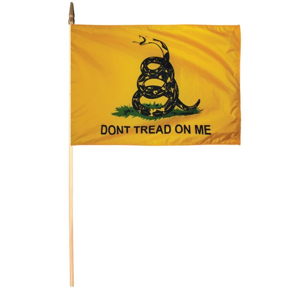 gadsden 12"x18" e poly mounted flag