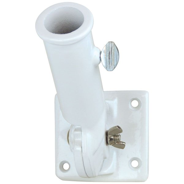 flagpole bracket adjustable aluminum white