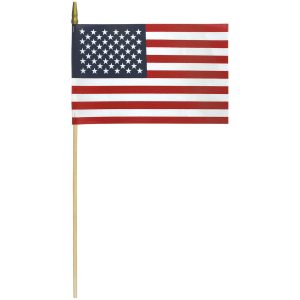 u.s. 4" x 6" stick flag no fray cotton 24 pack