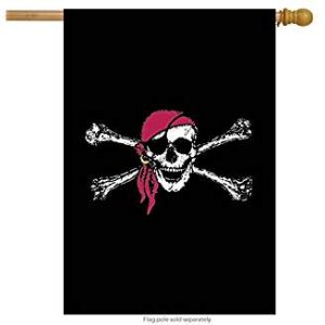 red bandana scull & bones 3'x5' grommeted flag
