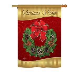 christmas wishes house flag