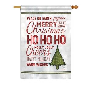christmas wishes words house flag