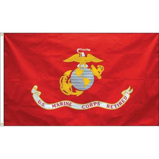 u.s. marine crops retired 3x5 polyester flag