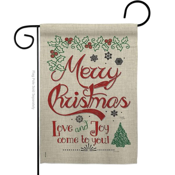 love and joy linen garden flag