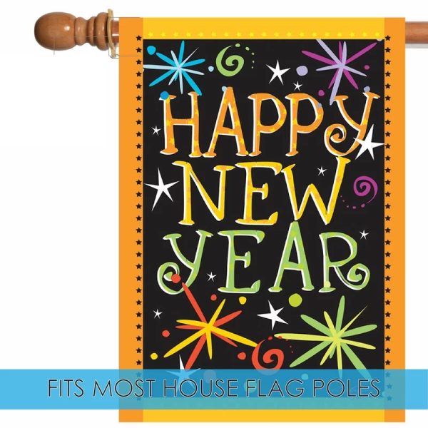 happy new year house flag