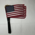 u.s. 4” x 6” stick flag w/ black staff & gold ball pack of 12