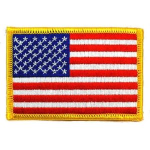 american flag patch with gold trim