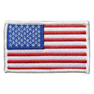american flag patch with white trim