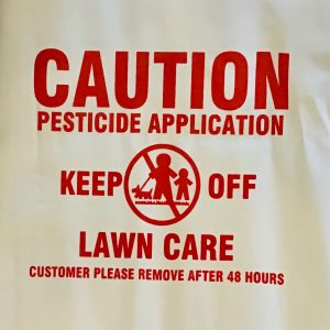 marking flags 4" x 5" white pesticide | red lettering