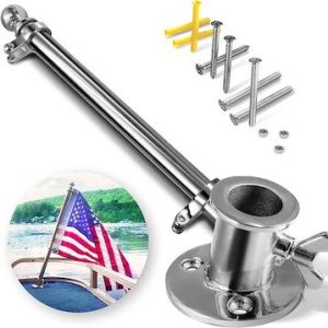 marine flagpole 24" with base