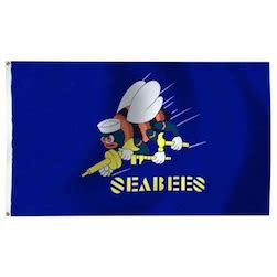 seabees 3’x5’ blue e poly outdoor flag with grommets