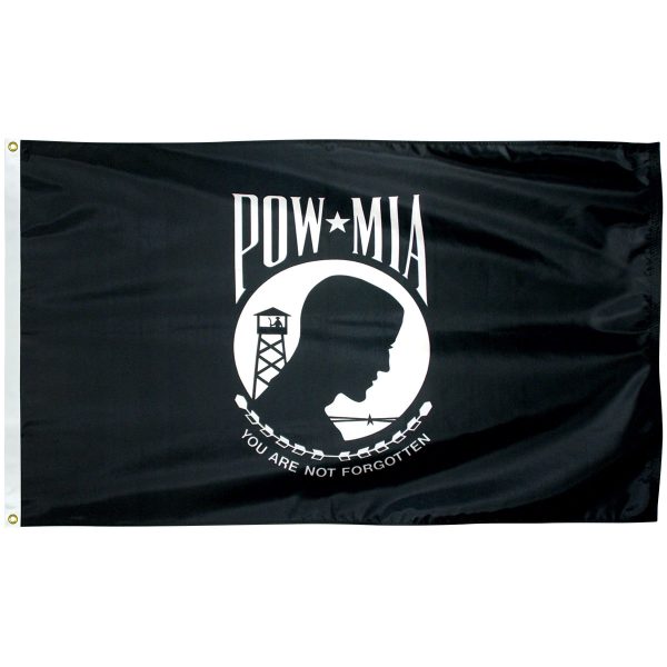 pow mia 5' x 8' double face nylon outdoor flag with grommets