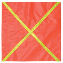 safety flag 16" w/ 1"lime yellow x no dowel