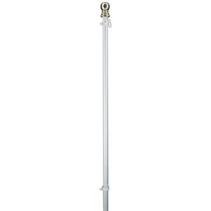 porch pole 6' x 1" 2 piece silver aluminum rotating