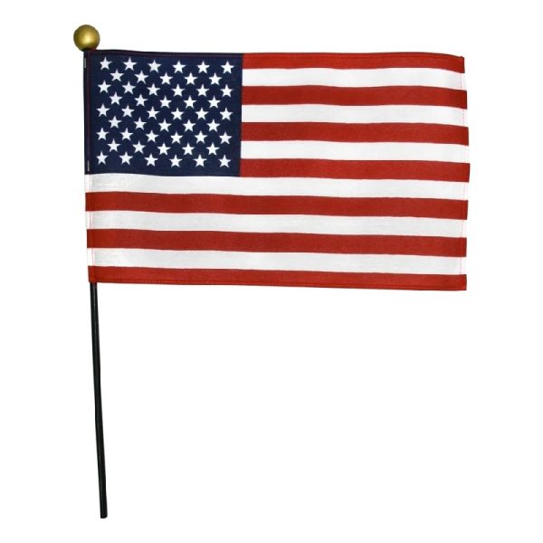u.s. 4” x 6” stick flag w/ black staff & gold ball