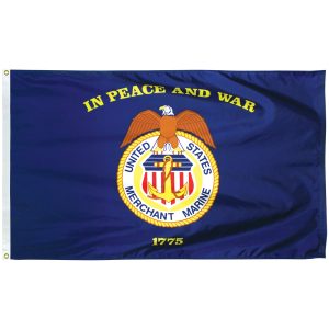 u.s. merchant marine 3'x5' nyl glo flag grommet