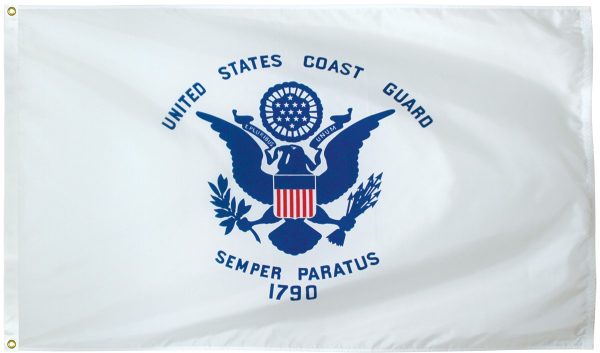 u.s. coast guard 2'x3' nyl glo flag grommet