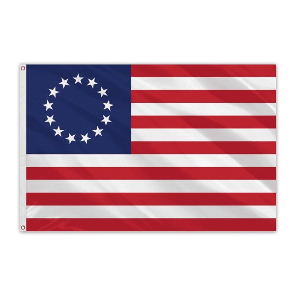 betsy ross sewn 3'x5' nyl glo flag with grommets