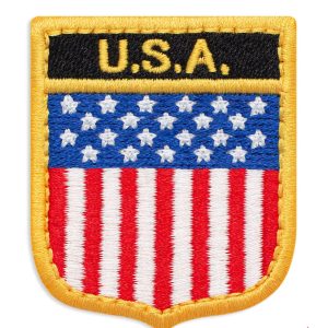 u.s.a flag patch gold trim