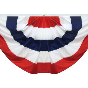 pleated 3'x6' nylon fan w/ sewn stripes (open package)