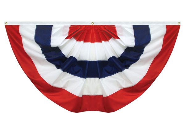 pleated 3'x6' nylon fan w/ sewn stripes (open package)