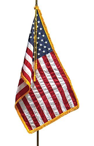 u.s. 3’x5’ colonial nyl glo indoor flag with pole hem and fringe