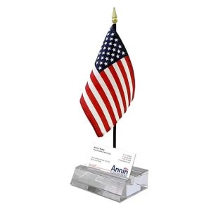 crystal card holder & u.s. flag