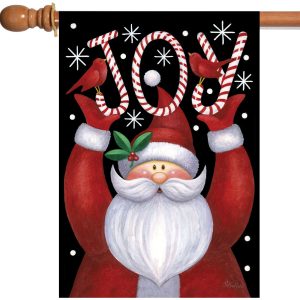 santa joy christmas house flag