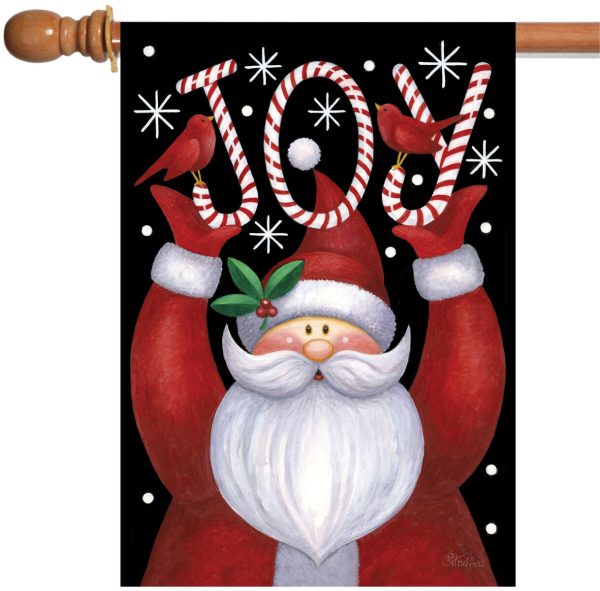 santa joy christmas house flag