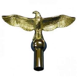 8 1/2" classic gold eagle pole ornament with removable ferrule & adapter