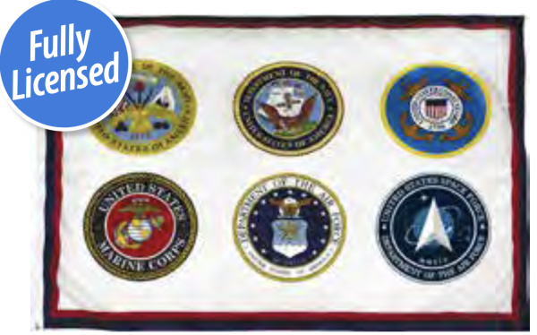 u.s. armed forces 3'x5' nylon grommet flag