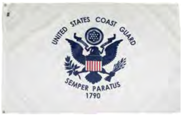 u.s. coast guard 3'x5' nylon outdoor grommet flag