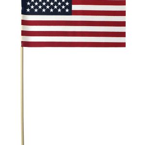 u.s. 8"x12" polycotton no fray stick flag w/ spear & pointed bottom