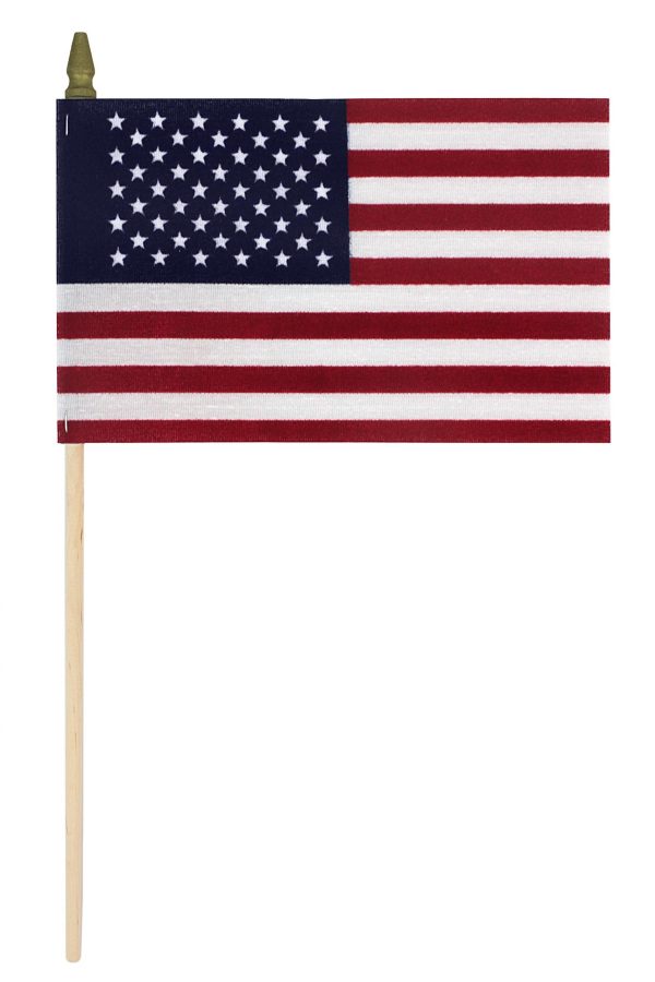 u.s. 4"x6" polycotton no fray stick flag