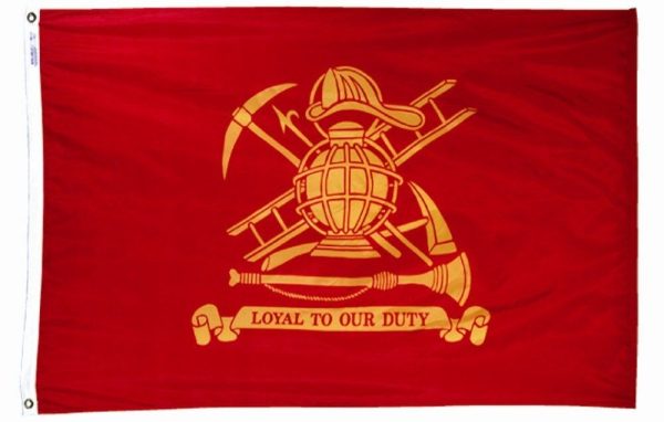 3'x5' nyl glo fireman's "loyal to our duty" grommet flag