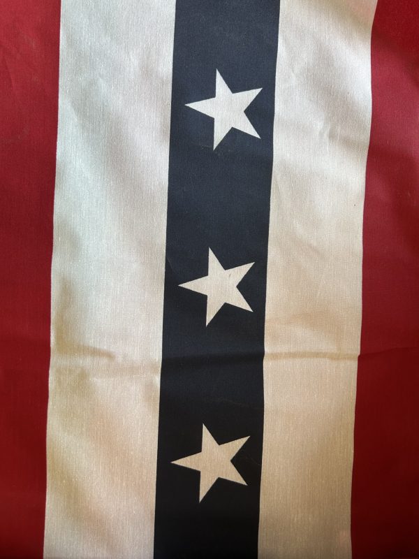 bunting cotton red, white & blue with stars