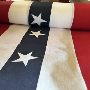 bunting cotton red, white & blue with stars